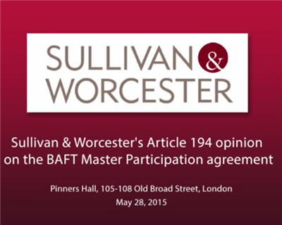 Article 194 opinion on the BAFT Master Participation agreement